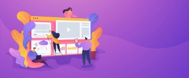 Web geliştirme web pankartı konsepti.