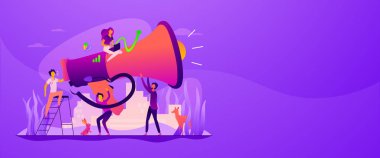 Pazarlama ekibi Web afiş kavramı.