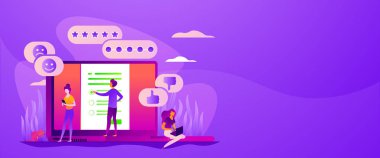 Online anket Web afiş kavramı.