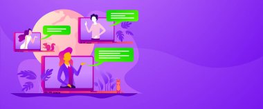 Webinar Web afiş kavramı.