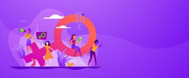 Feminizm vektör Web afiş kavramı.