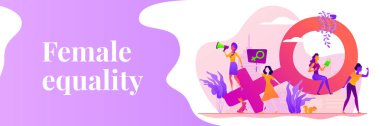 Feminizm vektör Web afiş kavramı.