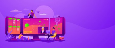 E-spor oyun akış vektör Web afiş kavramı.