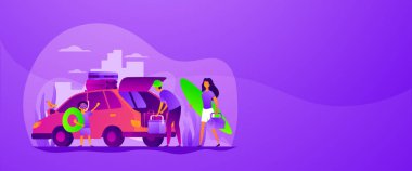 Aile tatil vektör Web afiş kavramı.