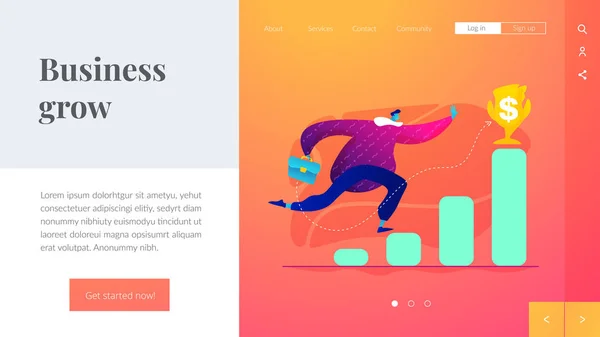 Plantilla de landing page de metas y objetivos . — Vector de stock