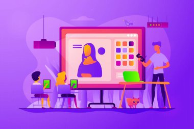 Sanat dersleri kavram vektör illüstrasyon.