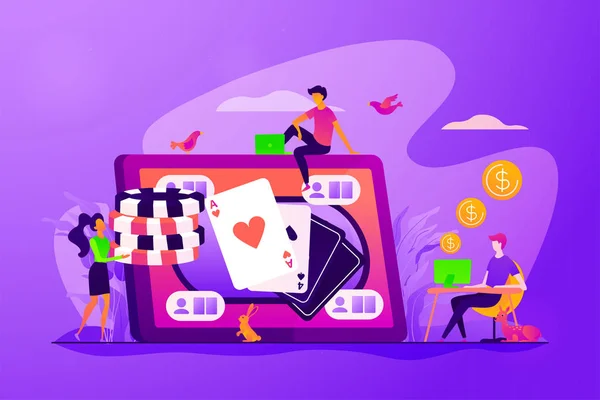 Illustrazione vettoriale concetto di poker online . — Vettoriale Stock