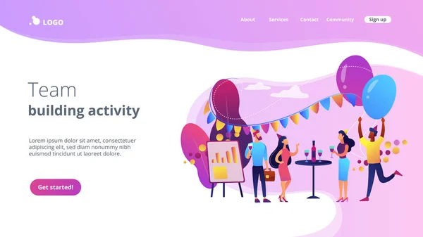 Partido corporativo concepto landing page . — Vector de stock