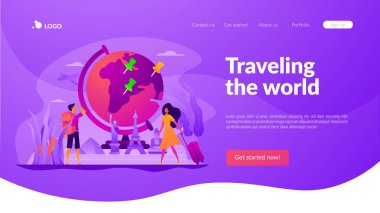 Sayfa şablonu açılış dünya vektör seyahat.