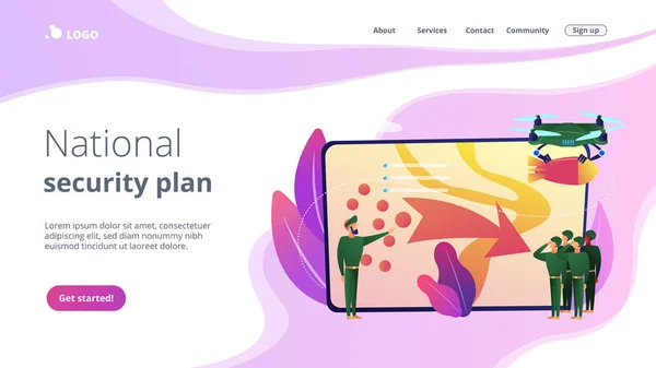 Concepto de operación militar landing page . — Archivo Imágenes Vectoriales