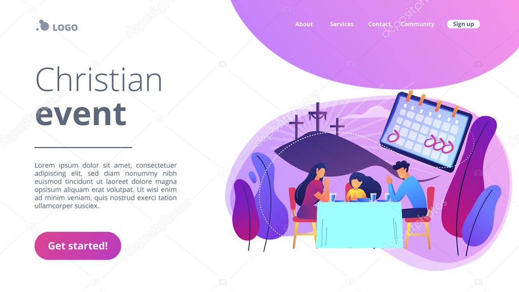 Christian event concept landing page.