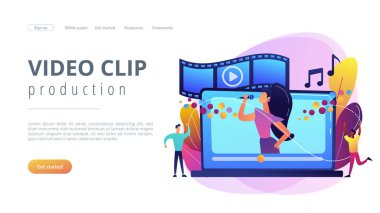 Müzik videosu konsepti iniş sayfası.