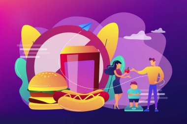 Çocuk kilolu kavramı vektör illüstrasyon.