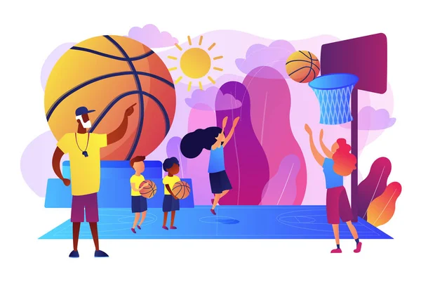 Basketball camp έννοια διάνυσμα απεικόνιση. — Διανυσματικό Αρχείο