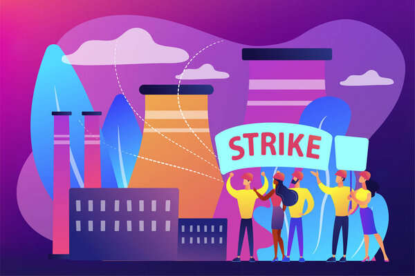 Strike action concept vector illustration.