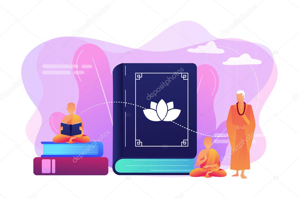 Buddhism concept vector illustration.
