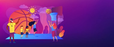 Basketbol kampı konsept afişi başlığı.