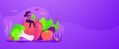 Vejetaryenlik web afiş kavramı.