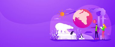Küresel ısınma web afiş kavramı.