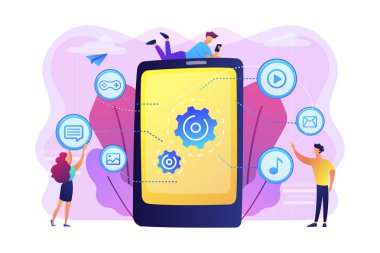 Mobil içerik kavramı vektör illüstrasyon