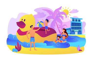 Aile tatili konsept vektör çizimi