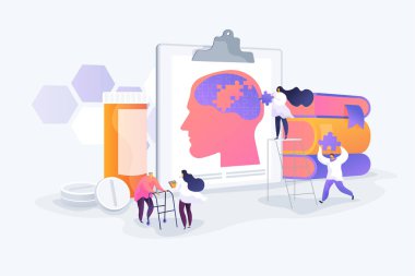 Alzheimer hastalığı kavramı vektör çizim
