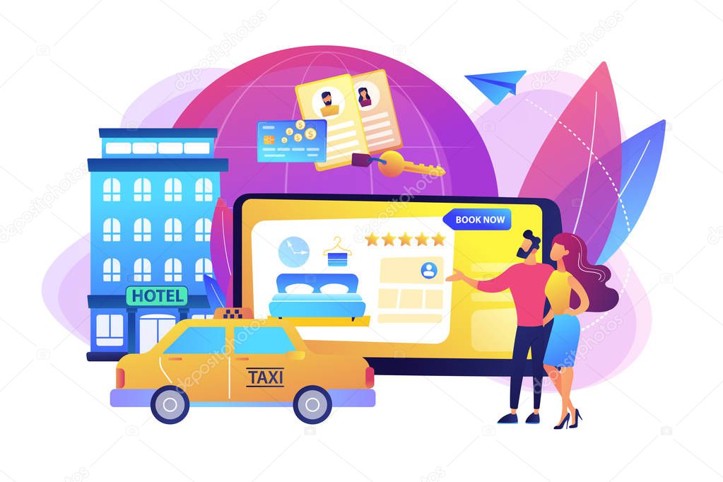Online booking services concept vector illustration