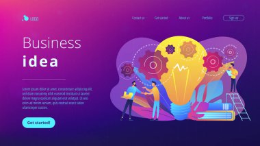 İş fikri konsepti iniş sayfası.