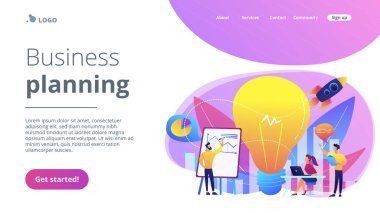 Vizyon beyanı konsepti iniş sayfası.