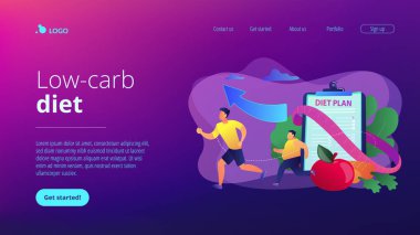 Kilo kaybı diyet konsepti iniş sayfası.