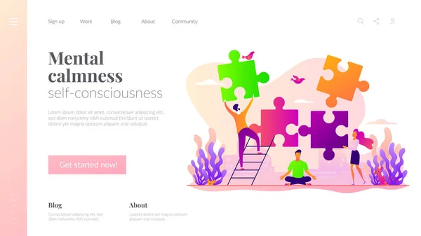 Mindfulness landing page template. — Stockvector