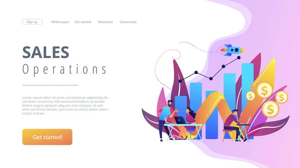 Concepto de crecimiento de ventas landing page . — Vector de stock