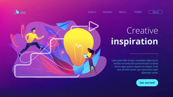 Kreative Inspiration Konzept Landing Page. — Stockvektor