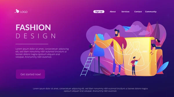 Modedesign-Konzept Landing Page. — Stockvektor