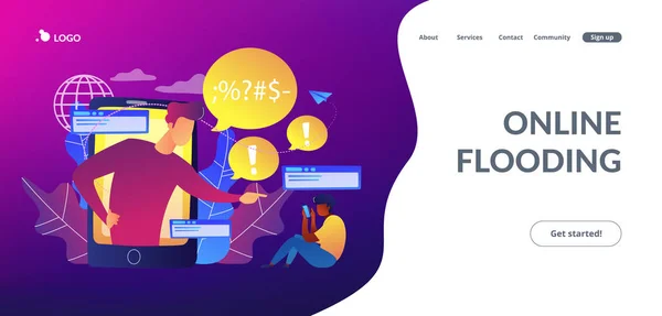 Concepto de acoso cibernético landing page . — Vector de stock