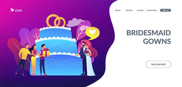 Wedding party concept landing page.