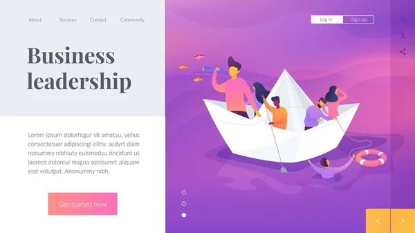 Template voor Leadership landing page. — Stockvector