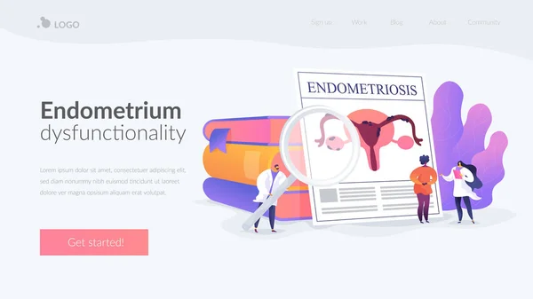 Endometriosis landing page concept — Stock Vector
