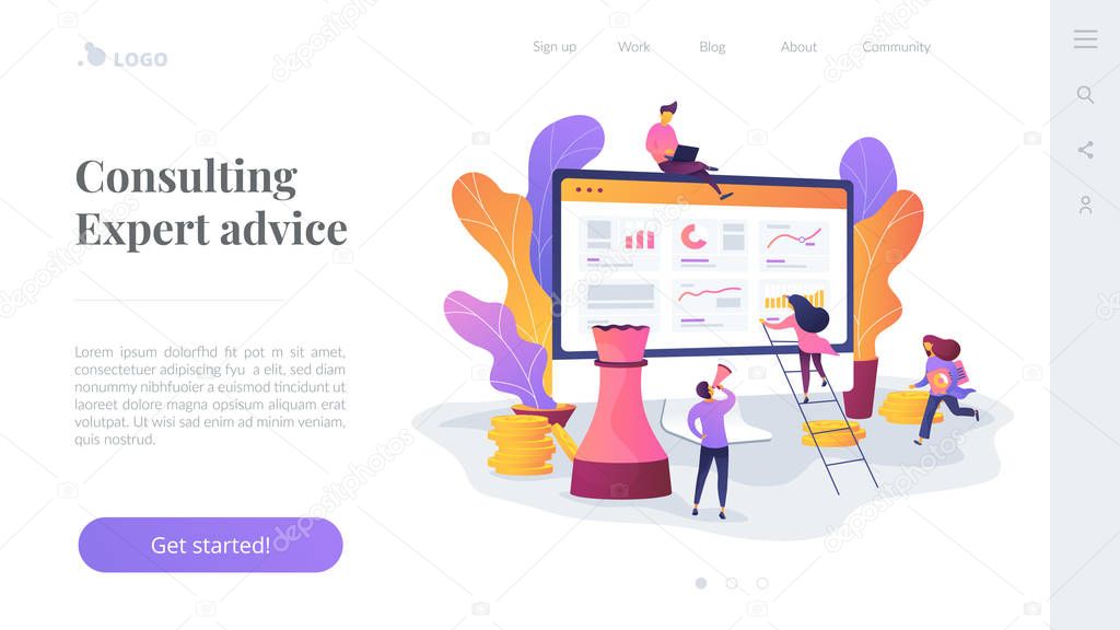 Consulting landing page template.