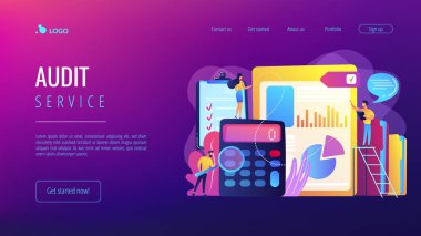 Denetim hizmeti konsepti iniş sayfası.