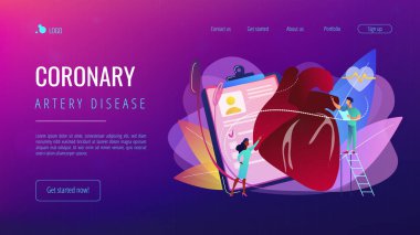 Ischemic heart disease concept landing page. clipart