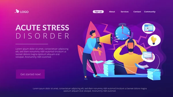 Stress concept landing page — Stock Vector