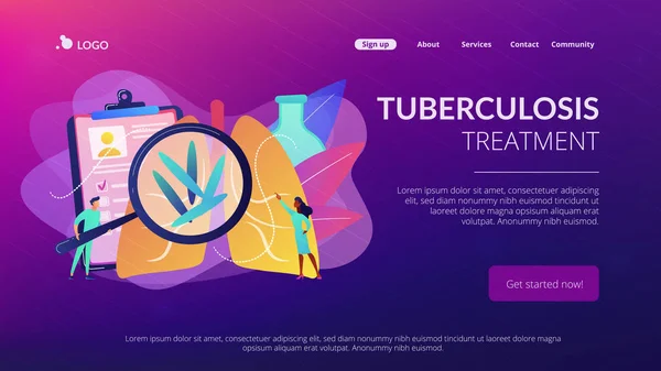 Concepto de tuberculosis landing page . — Archivo Imágenes Vectoriales