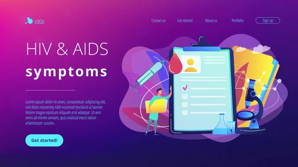Η ιδέα του AIDS σελίδα προορισμού. — Διανυσματικό Αρχείο