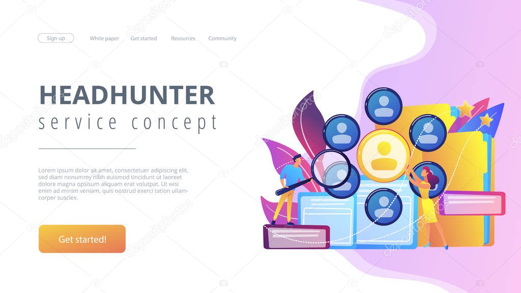 Human resources concept landing page.