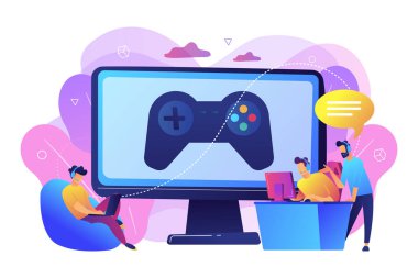 ESports koçluk kavramı vektör illüstrasyon
