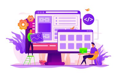 Web geliştirme konsepti vektör illüstrasyonu