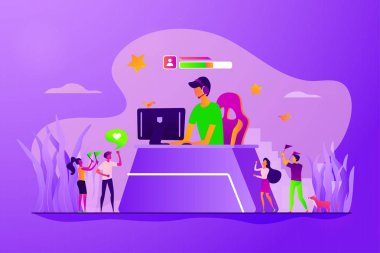 E-spor hayranları kavramı vektör çizim
