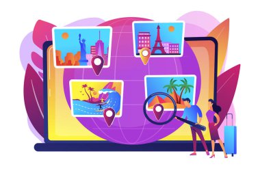 Akıllı turizm sistemi konsept vektör çizimi