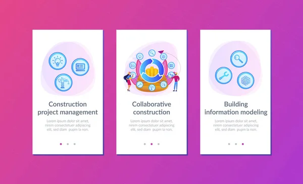 Bauinformationen Modellierung App-Schnittstelle Vorlage. — Stockvektor